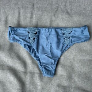 Posh Pua Blue Bikini Bottom with Crochet Detail